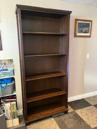 Dark brown IKEA bookcase (solid wood), View more