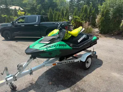 For Sale - 2021 Seadoo Spark Trixx Comes with trailer, cover, and accessories. Only 47 engine hours,...