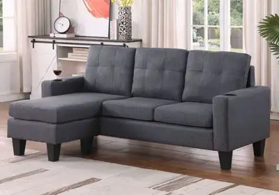 L-Shape 3 Seater Sectional Sofa + Ottoman, View more