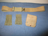 SEWING KIT-2 VANDOOS PATCHES-BELT-3 MILITARY ITEMS-VINTAGE!