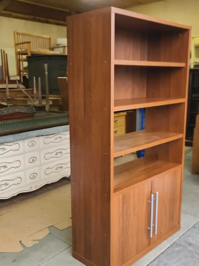 Brown Wooden Bookcase with Cabinet in Bookcases & Shelving Units in Delta/Surrey/Langley - Image 4