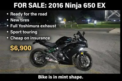 This 2016 Kawasaki Ninja 650 is in mint condition and ready for the open road as a versatile sport t...