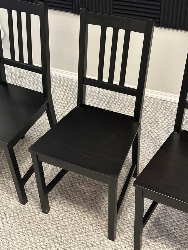IKEA Stefan Chairs Set of 4 Black Chairs in Chairs & Recliners in Strathcona County - Image 4