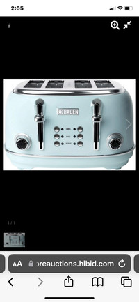 Pastel blue Haden Four Wide Slice Toaster