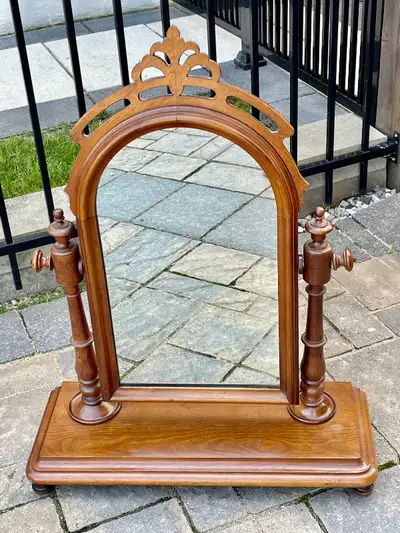 Vintage Dresser Mirror (Walnut Wood; Circa 1950s), View more