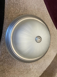 Double-Bulb Ceiling Light Fixture with Frosted Glass Shade