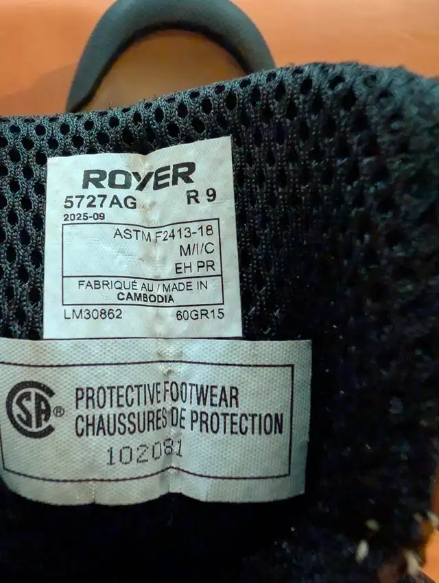 Royer Men's 8 inch Waterproof, Composite Toe Cap, Work Boots in Men's Shoes in Markham / York Region - Image 5