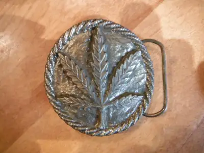 Vintage Belt Buckles - Pot Leaf and Peace Buckles, View more
