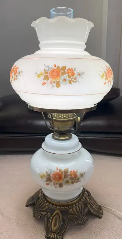 Floral Table Lamp 1960s 1970s, View more