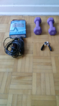 Jump Rope, Two-Finger Gripper and 4lb Dumbbells