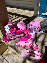 Barbie Adjustable Roller Blades with Hockey Skate Attachments
