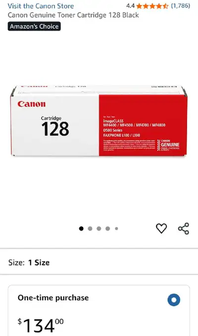 New Canon Genuine Toner Cartridge 128 Black, View more