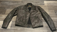 VINTAGE LEATHER BIKER JACKET 46 L - Pickering 