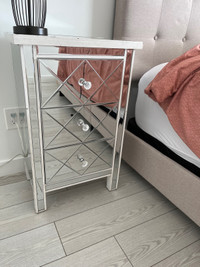 Set of two mirrored night stands