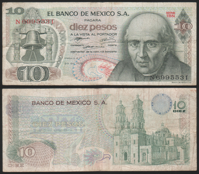 TBQ’s World Currency – Mexico [P-63] (1972) 10 Pesos dans Art et objets de collection  à Ville de Montréal