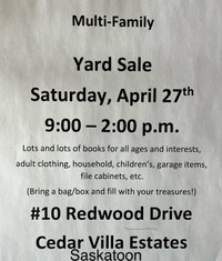 Cedar Villa yard sale