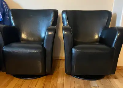 2 wingback swivel Armchairs, View more