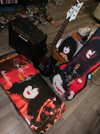 Mint condition Paul Stanley collector box bag guitar set and amp