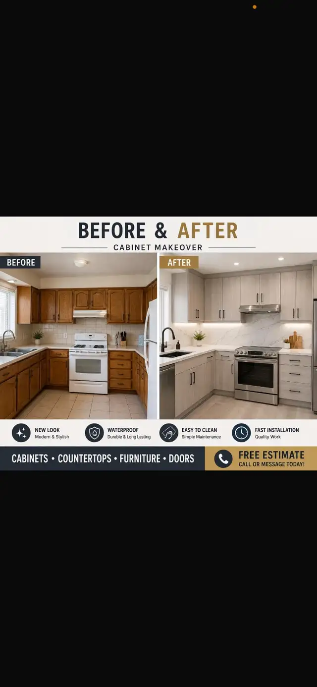 Cabinet Makeover Vinyl Wraps  in Kitchen & Dining Wares in City of Toronto - Image 5