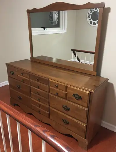 Vintage Canadian MCM Mid Century Modern 9 Drawer Wood Dresser, View more