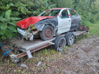 Homemade car hauler & derby car. 