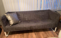 Ikea Modern Sofa with Charcoal Grey Slip Cover