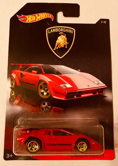 Hot Wheels RED Lamborghini Countach 1:64, View more