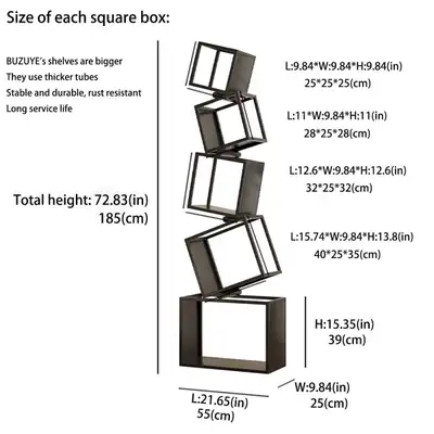 Geometric Bookshelf 5-Tier Unique , View more