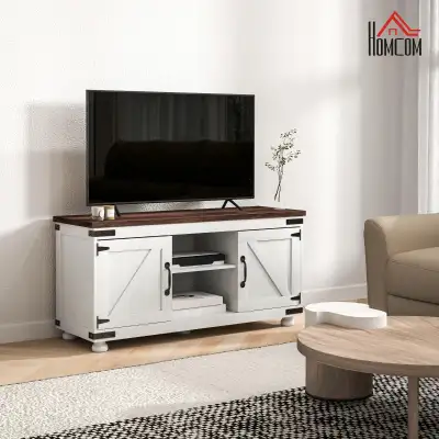 Farmhouse TV Stand for up to 50" TV, TV Cabinet with Barn Doors,, View more