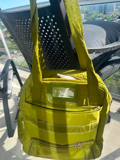 Lug - legacy collection mini puddle jumper convertible tote bag -light green bag with several pocket...