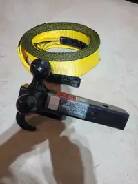 Towing Tri Ball With Hook, Pin & Heavy Tow Strap