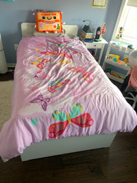 Ikea kids bed frame with storage + mattress