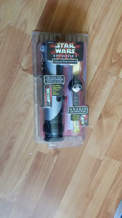New Boxed Anakin Skywalker Collector Watch From Star Wars Episode 1 By Hope. Lightsaber Display Case...