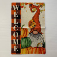 Welcome Fall Flag Gnome Pumpkins Design