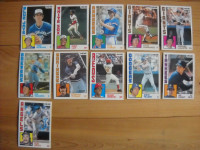 11 cartes de baseball de 1984
