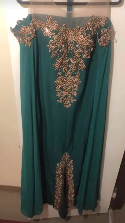greeen and gold dress, View more