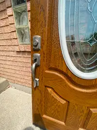 Exterior fiberglass entry door
