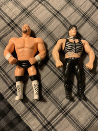 1998 WWF WWE Just Toys Chyna & Steve Austin bendie Wrestlers