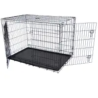 Dog crate M, L, XL, XXL , divider, 2 doors, ABS pan, fold-able