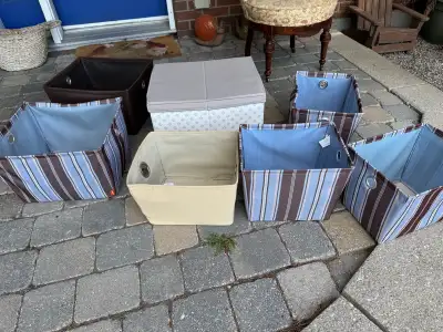 Assorted fabric storage boxes , View more