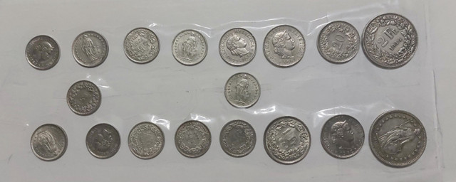 Antiquité 18 pièces de monnaies en argent Suisse, 2 Francs (2), dans Art et objets de collection  à Granby