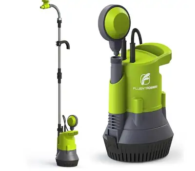 FLUENTPOWER 1/2HP Submersible Water Butt Pump, Rain Barrel Pump 1050 GPH with Float Switch and 26ft...
