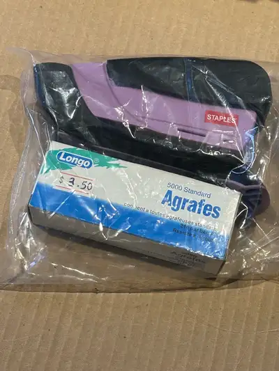 Staples brand Stapler & Full Box of Staples, View more