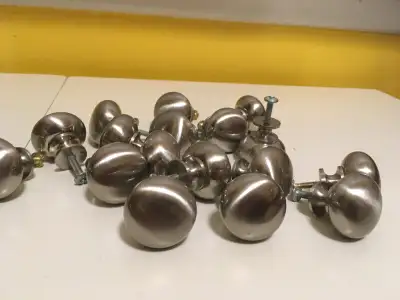 Like New 17 Silver Metal Drawer Knobs Pulls Brushed Round., View more