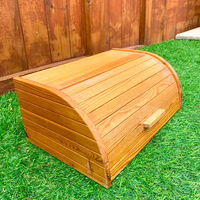Bread Box Kitchen Storage Countertop Storage Wooden Bread Bin in Kitchen & Dining Wares in Calgary - Image 2