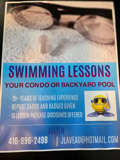 Private Swim Lessons - Your Backyard OR Condo Pool, View more