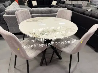 round stone dining table set on special , View more