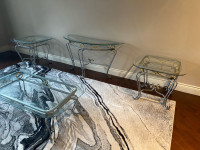 Glass coffee table set 
