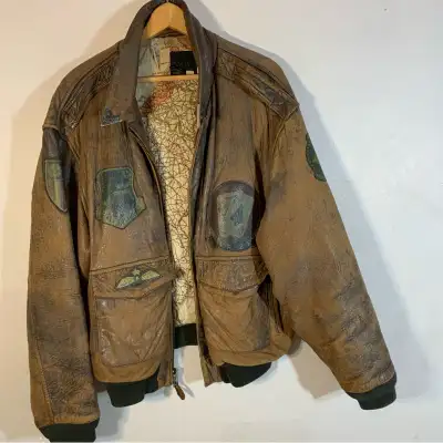 Avirex authentic 80s aviator leather flight jacket (homme)