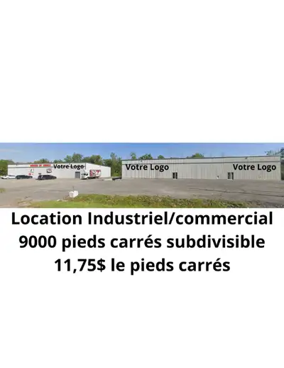 Local Industriel/ commercial à louer 9000 pieds carrés